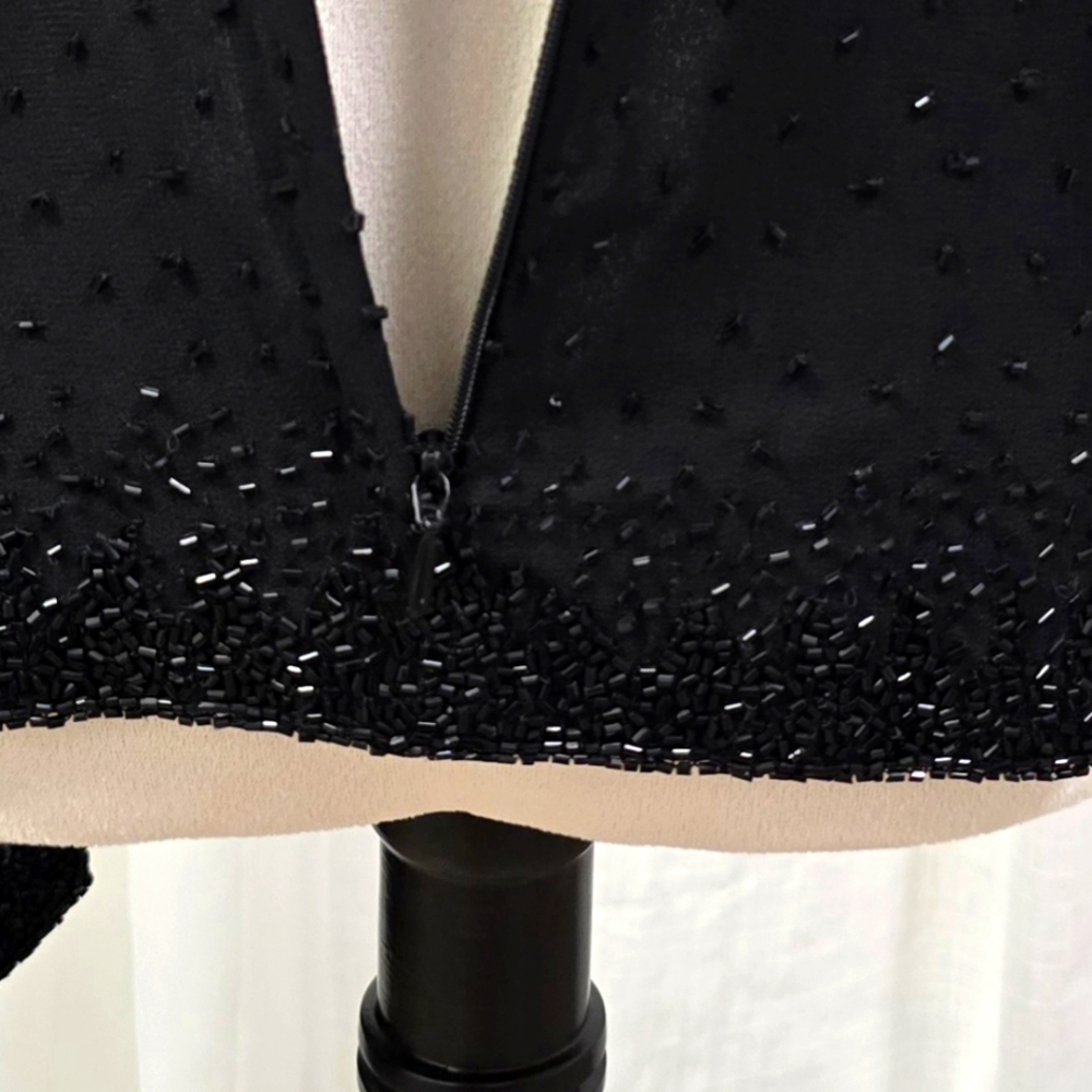 NWT JKara Faux Wrap Black Beaded Top Womens Plus Size 18 Sleeveless Glam - Picture 8 of 16
